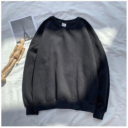 Áo Sweater Nỉ Trơn Unisex form rộng trùm mông BACA 3 Màu ( Đen - Xám - Xanh)