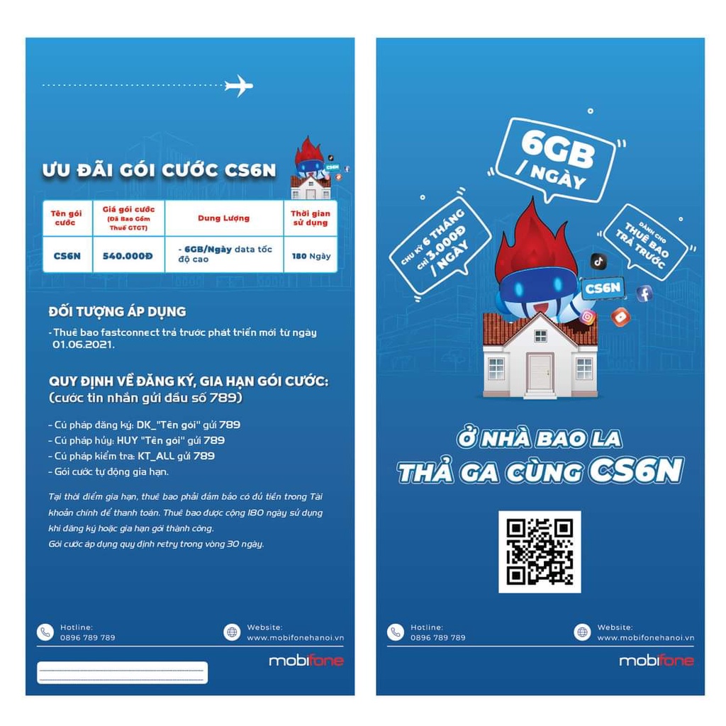 Sim MobiFone 6TK135 Max Data 7GB/ngày trọn gói 6 tháng