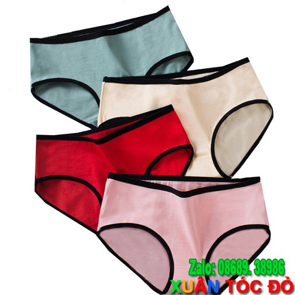 SỈ ZALO RẺ HƠN NHIỀU_ Quần Lót 11 Màu Cotton Xịn Viền Đen Mới M041 (Vải Tốt, Đường May Đẹp)