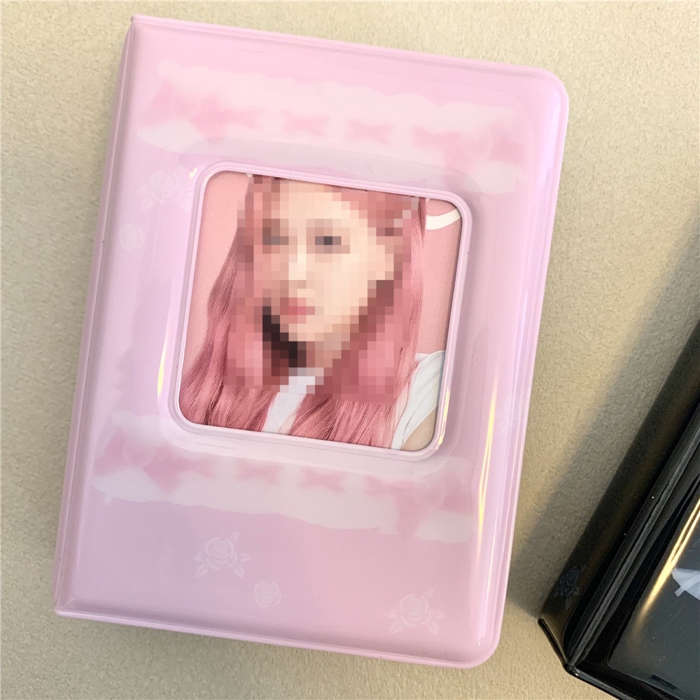 Album Ảnh 3 Inch Bìa Ren Hoa Hồng 40 Ngăn