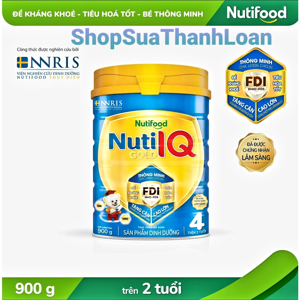 [HSD T9-2023] Sữa Bột Nuti IQ Gold 4 - Lon 900G {Mẫu Mới}