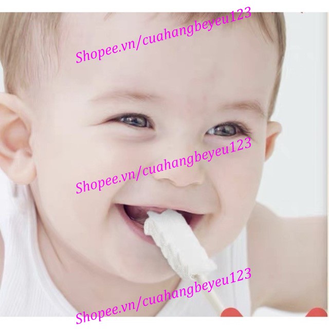 6 Que / Hộp 30 Que gạc rơ lưỡi, tưa lưỡi vệ sinh răng miệng cho Bé Kichilachi Kichi