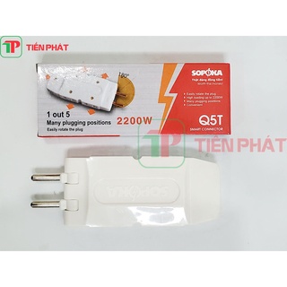Phích Cắm Điện Thông Minh 1 Chia Ra 5, Ổ Cắm Điện Đa Năng Đầu Nối 1 Ra 5 Q5T SOPOKA