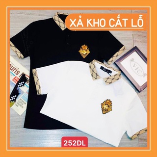 Áo thun nam có cổ coton cao cấp thêu.