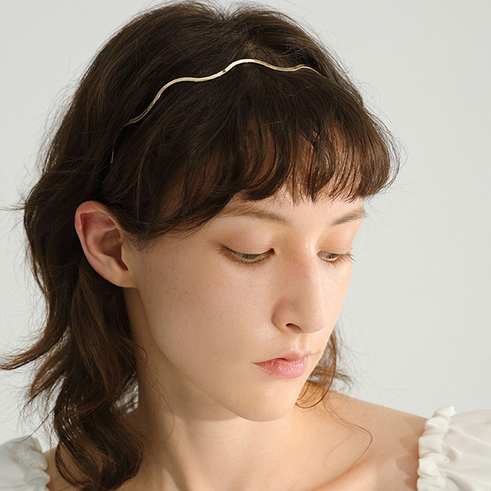 Cài tóc bằng kim loại thiết kế sóng nước lạ mắt thanh lịch cho nữ