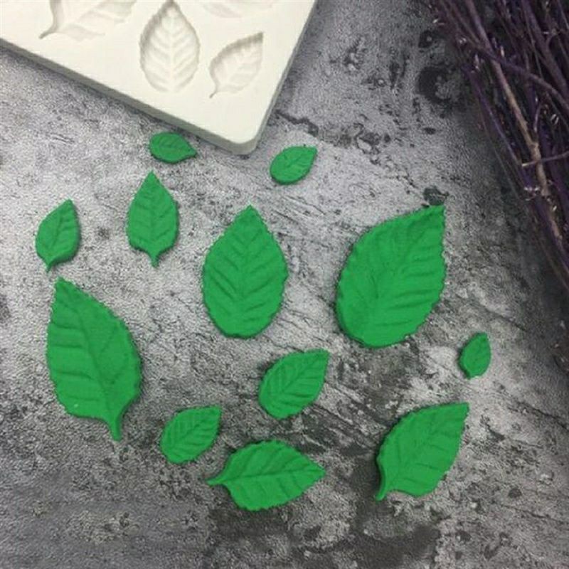 Khuôn silicon lá hoa hồng