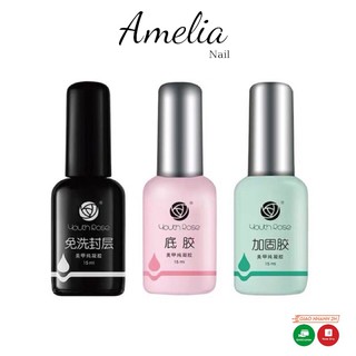 Base top coat,liên kết, cứng móng Hoa hồng Rose 15ml