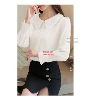 ÁO CỔ SEN 3 NÚT SUGAR👄FREESHIP👄 Giảm ngay 50k khi nhập [THOITRANGNU] Thời Trang Nữ Công Sở Thiết Kế Cao Cấp