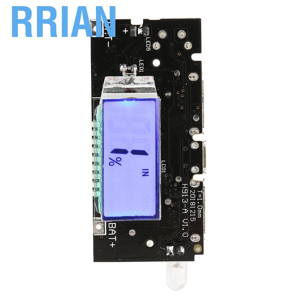 Rrian Dual USB 5V 1A/2.1A LCD Power Bank 18650 Lithium Battery Charger DIY Module