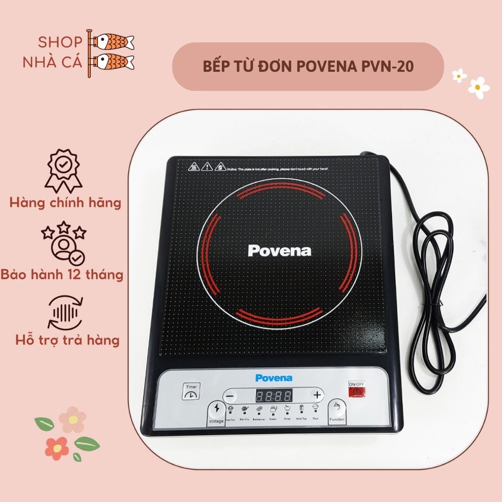 Bếp Từ Đơn POVENA PVN-20 Công Suất 2000W Mặt Kính Chịu Lực