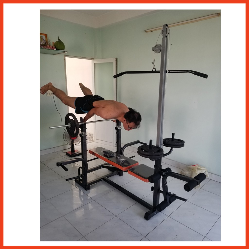 Giàn tạ đa năng Kim Thành KT 19 -New [Combo kèm 30kg tạ bánh gang + đòn tạ 1,5m ]