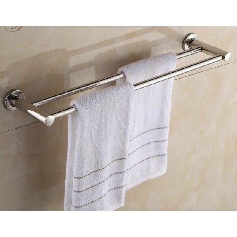 Kệ (thanh) vắt khăn mặt đôi inox, Kệ treo khăn nhà tắm kích thước 70cm