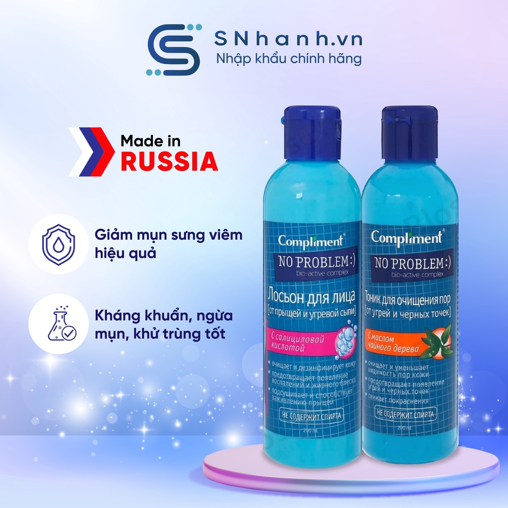 Toner Compliment No Problem giảm viêm, mụn 200ml