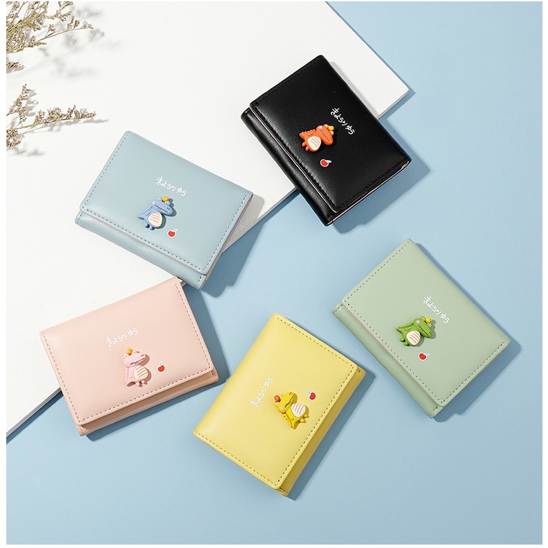 Ví nữ mini cute cầm tay nhỏ gọn đẹp , bóp nữ mini gắn hình khủng long vn016