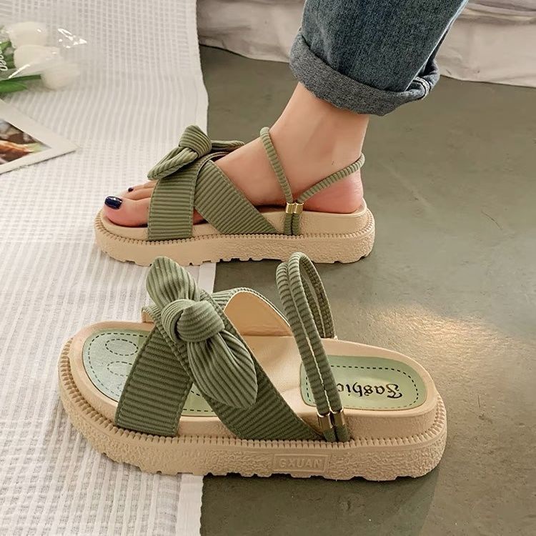 Giày Sandal Mùa Hè Đế Dày Phẳng Phong Cách Cổ Tích Hợp Thời Trang Cho Nữ