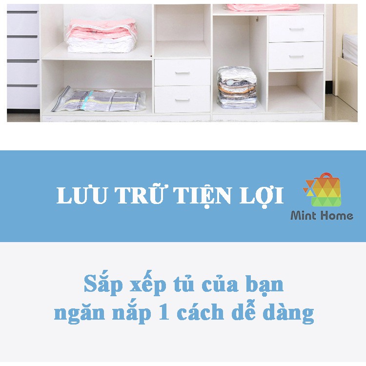 Túi hút chân không đựng quần áo, chăn màn dùng tay đơn giản, nhanh gọn nén cao