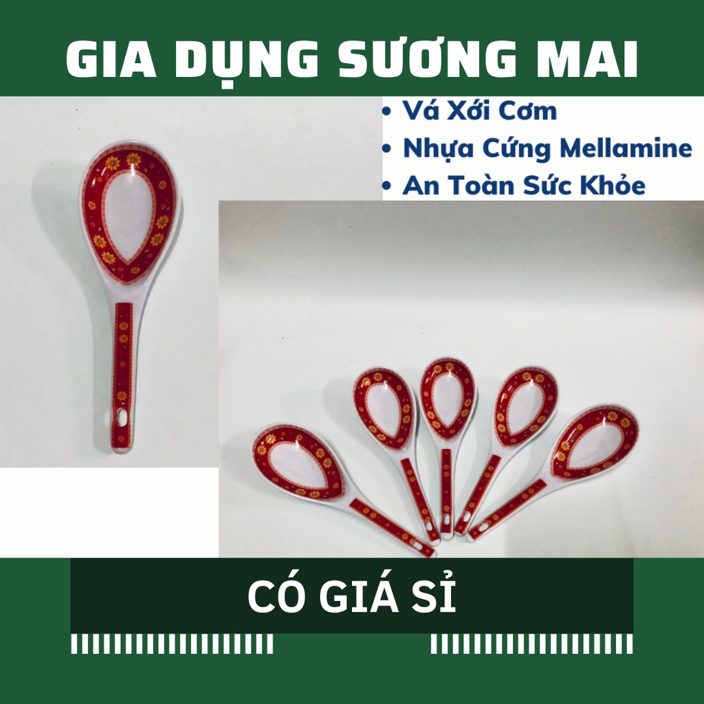 [Giá Sỉ] Vá - Muôi Múc Cơm, Xới Cơm Nhựa Cứng Mellamine, An Toàn Sức Khỏe