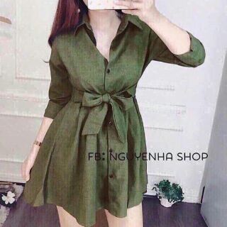 Đầm sơ mi chất kate lụa