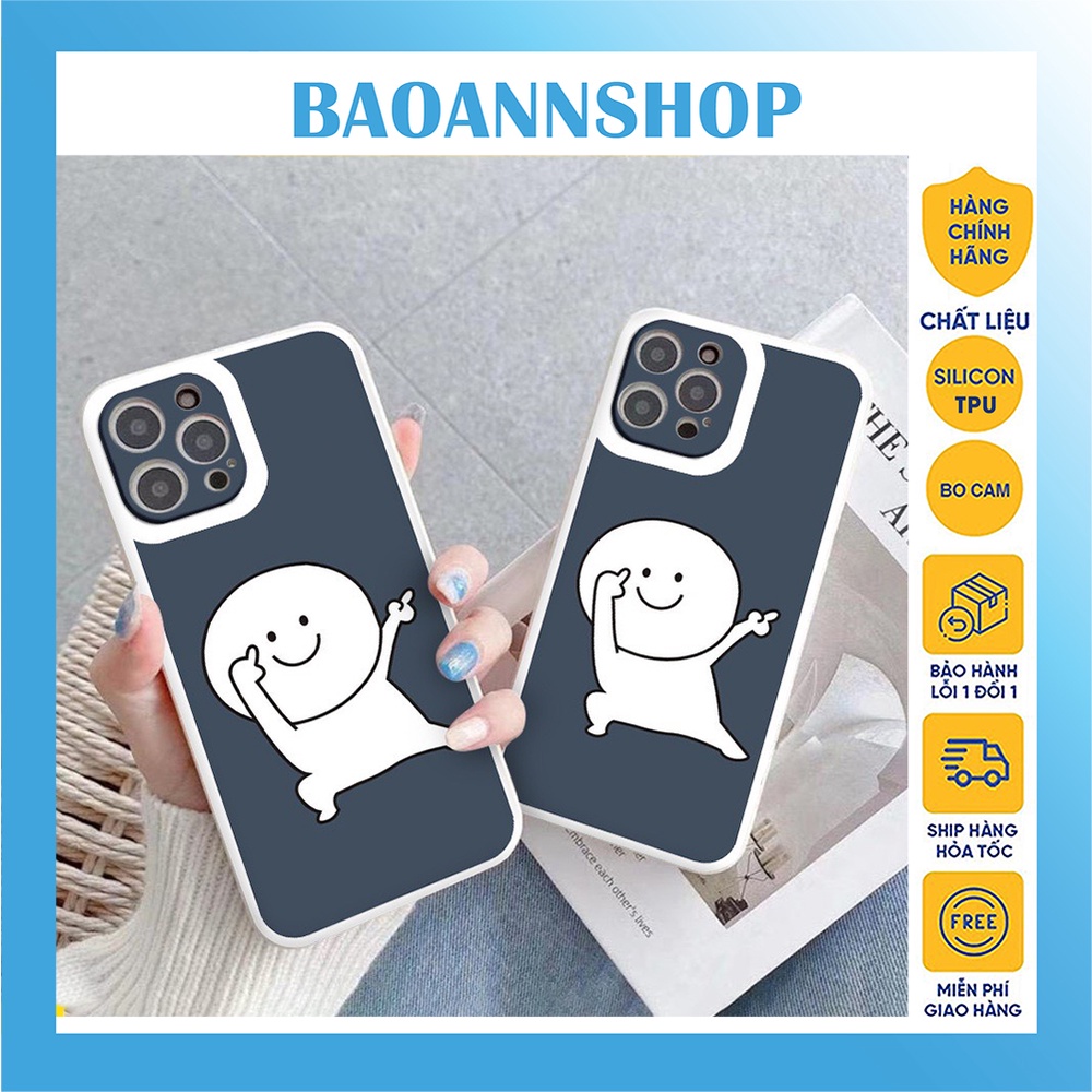 Ốp lưng iphone hình hình mặt tròn hài hước M14 cạnh vuông viền màu camera 7plus/8plus/x/xs/xsmax/11/12/13/14/promax