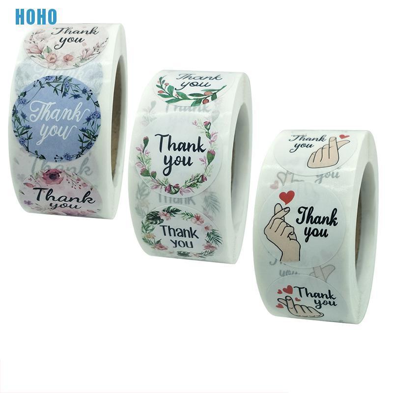 Cuộn 500 Sticker Chữ Thank You Dán Trang Trí Xinh Xắn