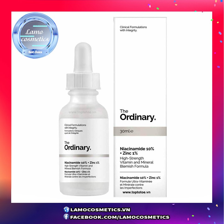 Tinh Chất The Ordinary Niacinamide 10% + Zinc 1% Chính Hãng 100%