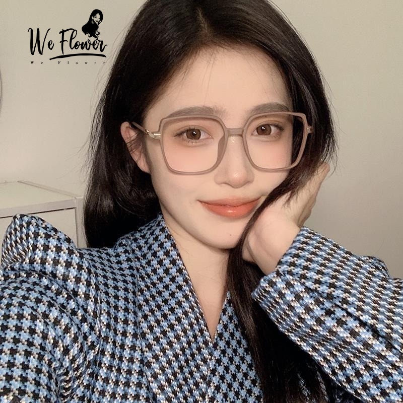 Kính mát WE FLOWER gọng vuông lớn phong cách vintage thời trang cao cấp cho nữ