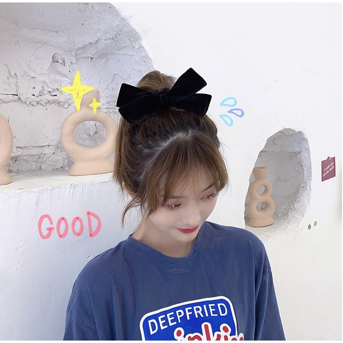 Dây Buộc Tóc Đính Nơ Đáng Yêu Phong Cách Nhật Bản