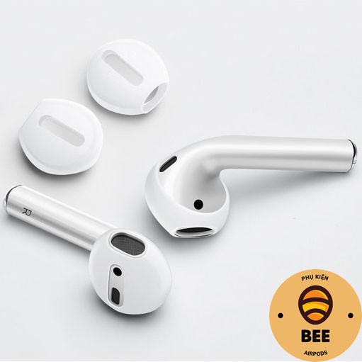 2 Nút Cao Su Silicon Siêu Mỏng Bọc Tai Nghe Apple Airpods 1 2 Chống Va Đập , Trầy Xước - BEE SHOP