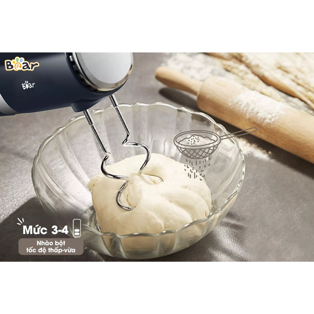 Máy Đánh Trứng Mini Cầm Tay, Để Bàn Đa Năng BEAR, Máy Đánh Kem Trứng, Trộn Bột Đa Năng_Công Suất Lớn _BH 18 Tháng