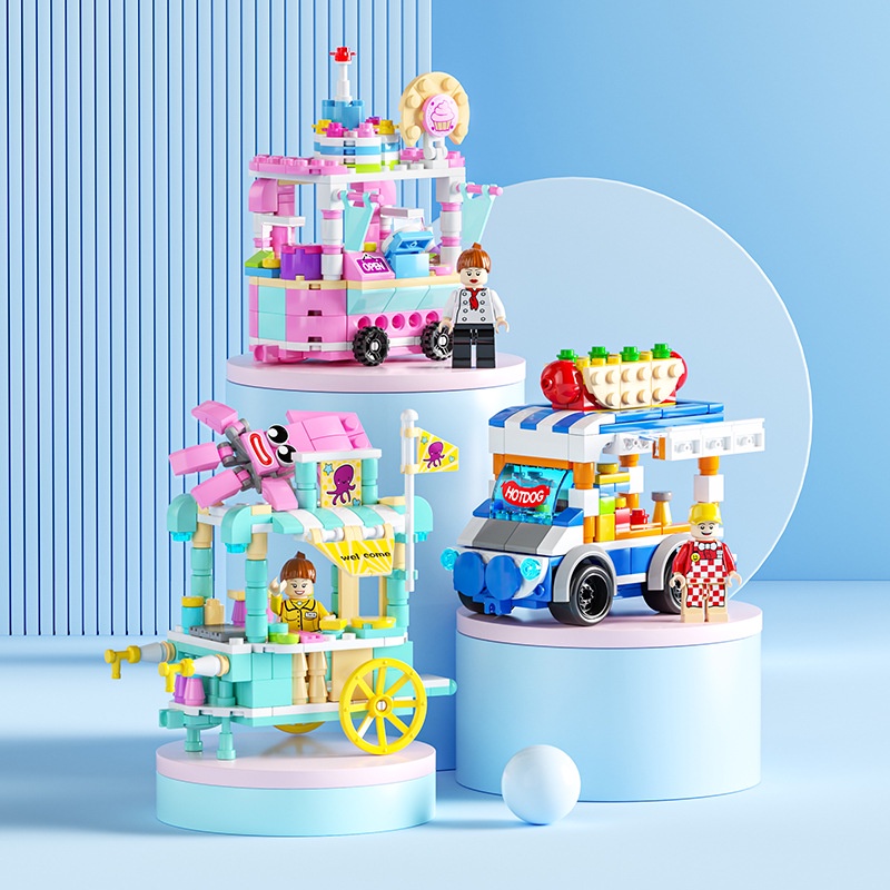 Bộ đồ chơi lắp ráp SLUBAN hình xe bán hàng mini dành cho trẻ em