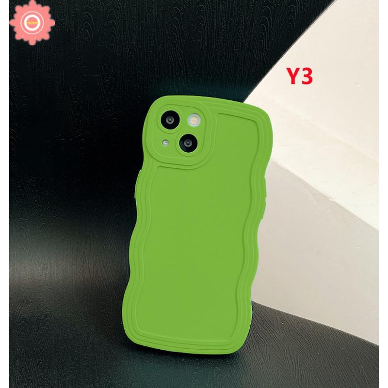 Ốp Điện Thoại Màu Kẹo Trơn Viền Gợn Sóng Sang Trọng Cho iPhone 11 XR 7 8 Plus 12 13 Pro MAX X XS MAX 7plus 8plus