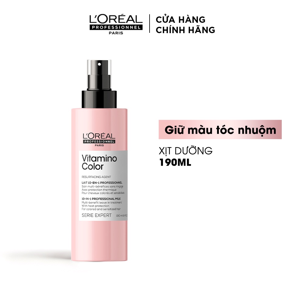 Xịt dưỡng &quot;khóa'' màu tóc nhuộm L'Oreal Série Expert Color 10 in 1 190ml