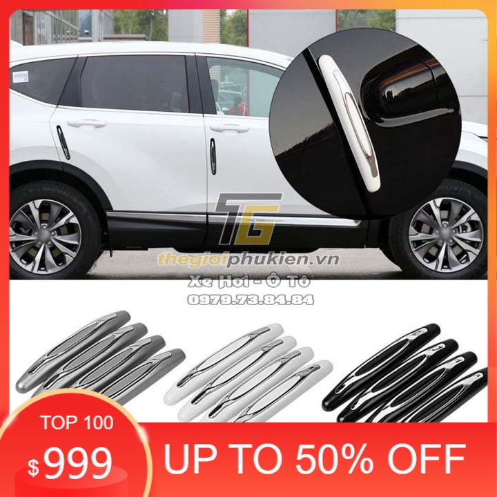 Bộ 4 miếng dán cao su chống va đập cửa Ô tô, Xe hơi đa năng Hiệu 3R