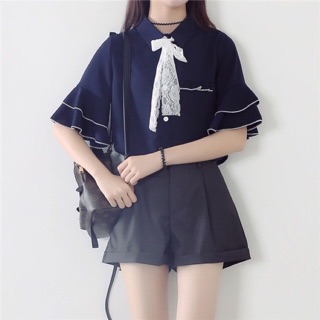 Sơ Mi Voan Thắt Nơ Siêu Xinh ( Hình Thật Ảnh Cuối)