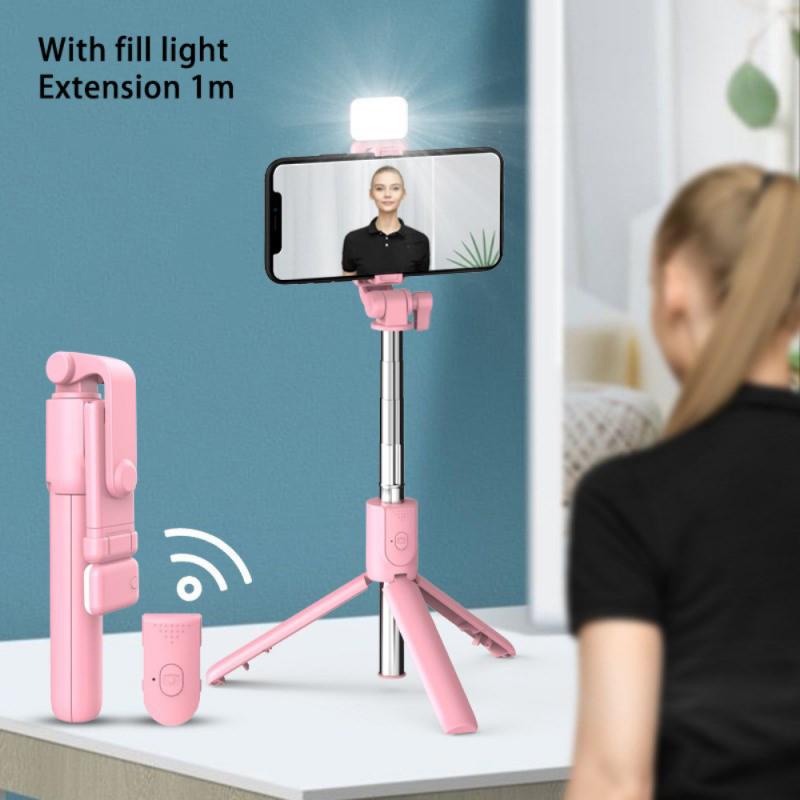 Gậy Selfie Q07 Có Đèn Led, Có Điều Khiển Từ Xa - Tripod Có 3 Chân Đỡ - Gậy Selfie - Chụp Hình 86cm