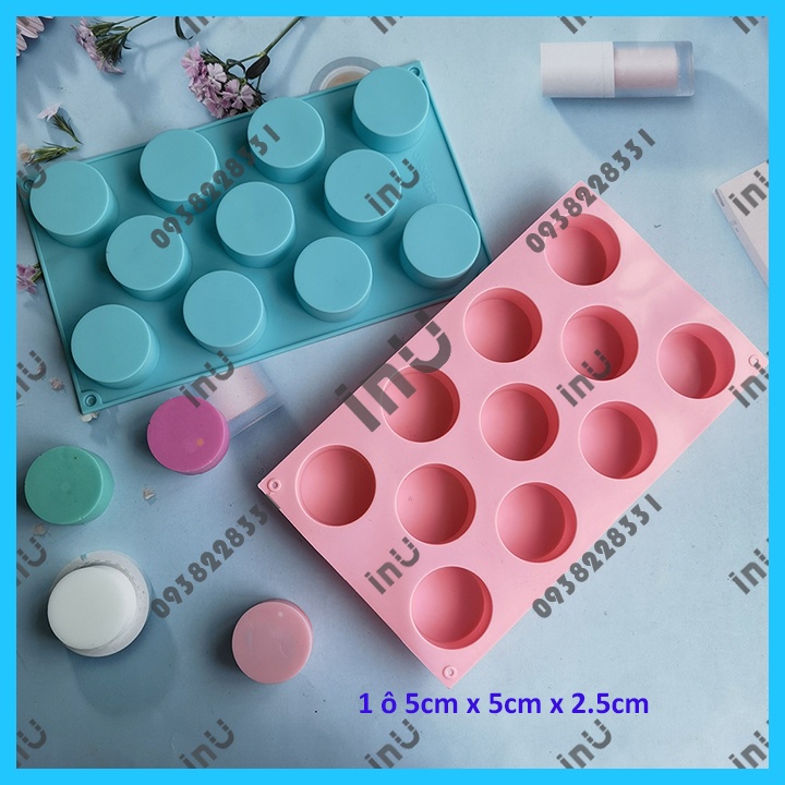 HCM - Khuôn silicon trụ tròn nhiều mẫu làm rau câu, nướng bánh cupcake, socola, xà bông handmade BSI