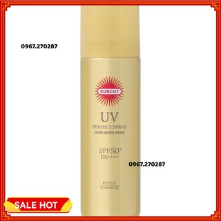 Xịt Chống Nắng Siêu Chống Nước Kosé Suncut Uv Perfect Spray Super Waterproof Spf50+/Pa++++ (60g) - Chuyên sỉ
