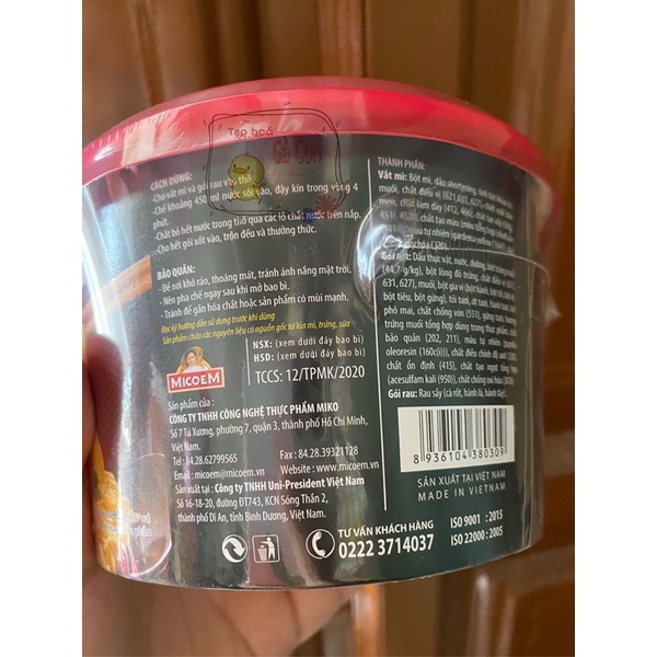 Mì trộn Cung Đình Kool tô 90g vị trứng muối và tô 105g BBQ sườn nướng Hàn Quốc