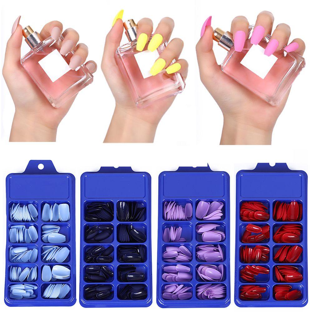 Hộp 120 Móng Tay Giả Mờ Có Thể Tháo Rời Ốp