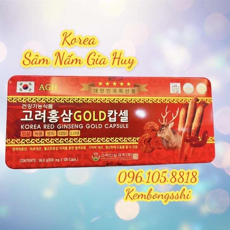 [SỈ TẬN GỐC] Viên Đạm Tổng Hợp Hồng Sâm Linh Chi Nhung Huou Hàn Quốc 120 Viên