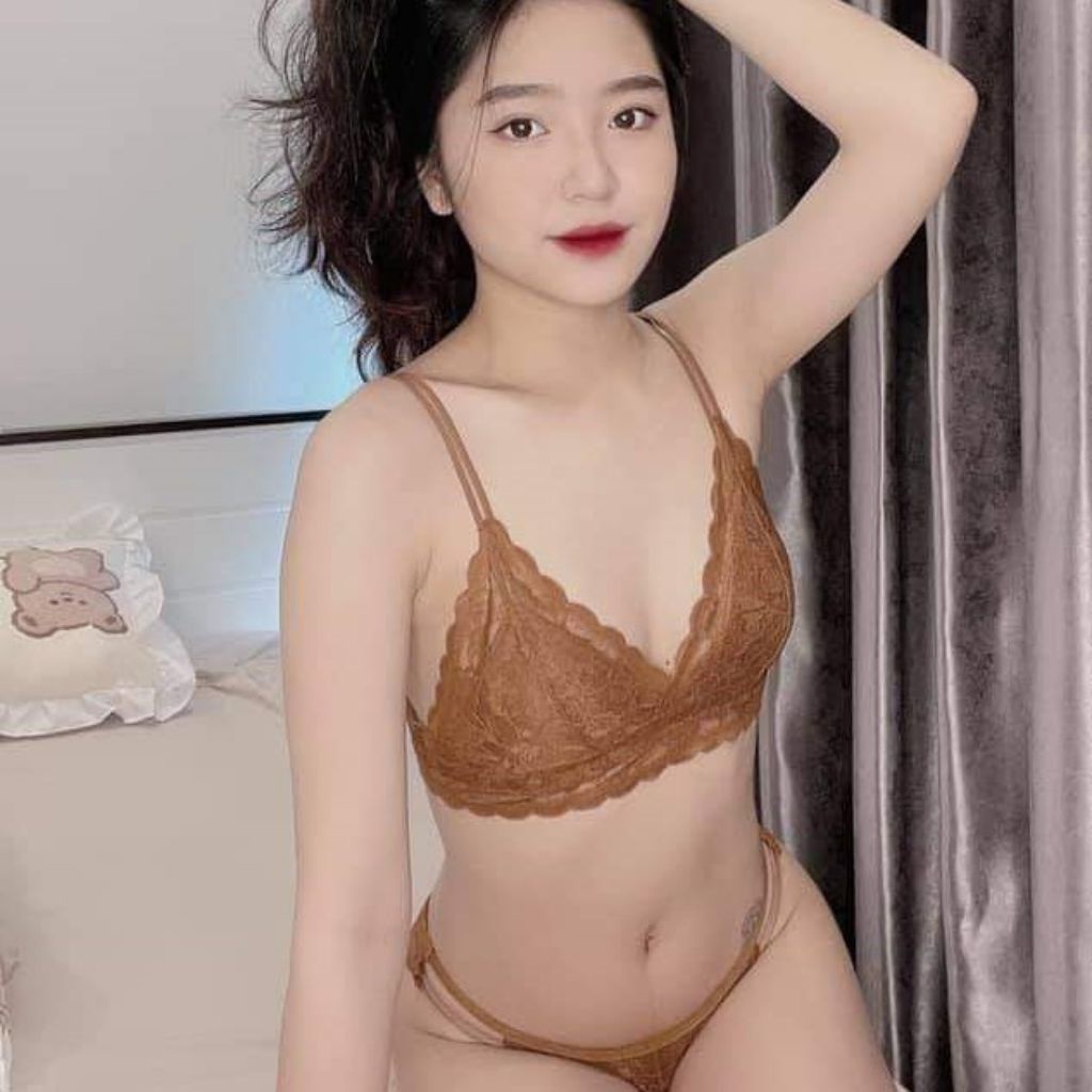 Bộ đồ lót nữ VS Pink ren dây ngực không đệm mút, không gọng cho người có vòng 1 to, sửa ngực BL1304