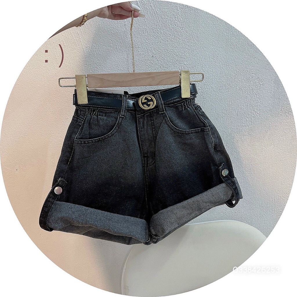 Quần Short Jeans xám loang màu lật lai hàng Quẩng Châu cao cấp NAMISA QS10