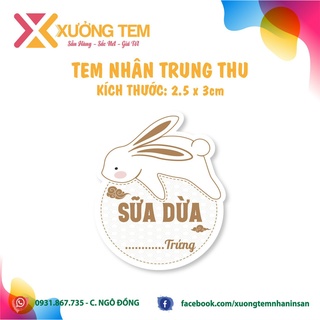 20 Tem Dán Nhân Trung Thu 2023 - Thỏ ngọc