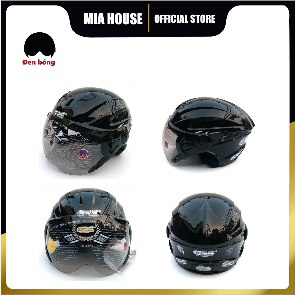 Mũ bảo hiểm nam nữ nửa đầu 1/2 có kính âm GRS A737K freesize nhiều màu siêu hot