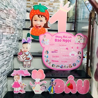 Chibi sinh nhật cho bé - Set chibi Trang trí tiệc Sinh nhật cho bé