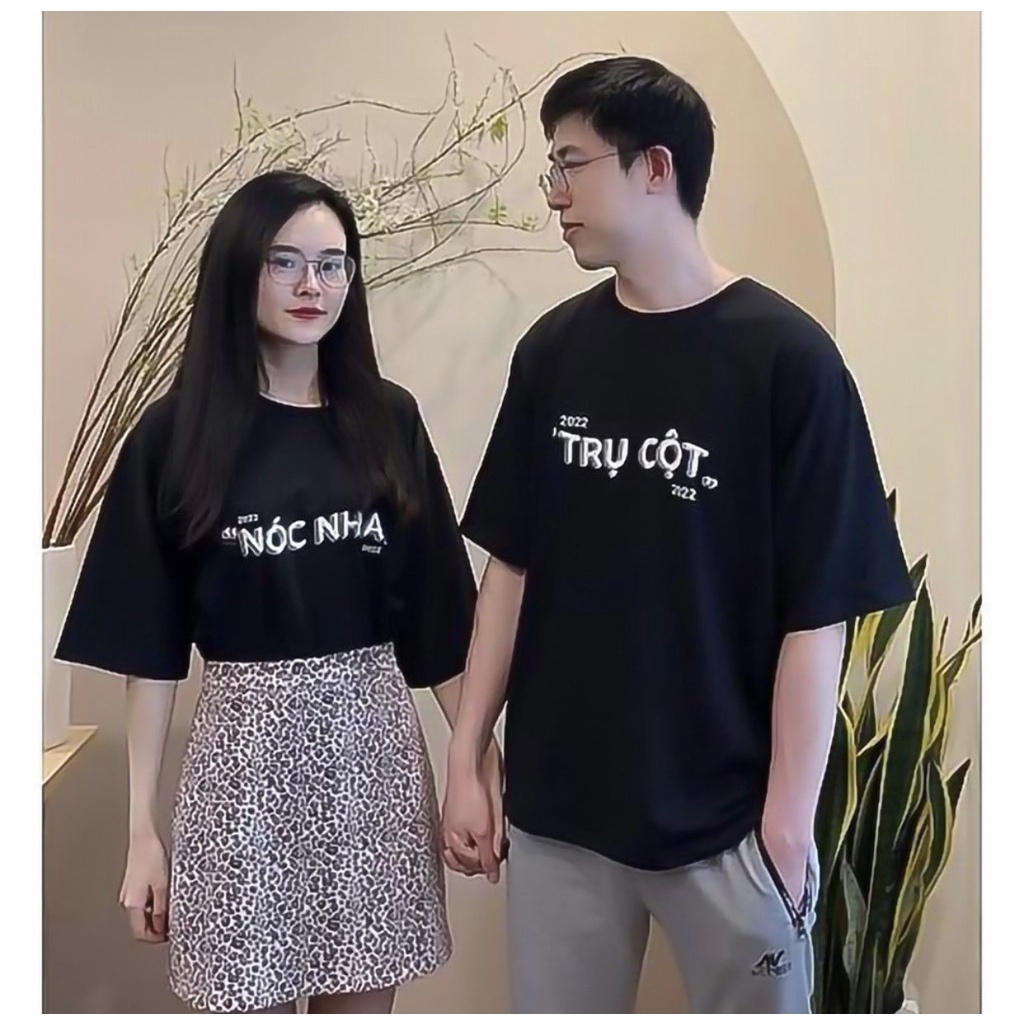 Áo thun phông nam nữ tay lỡ unisex TRỤ CỘT NÓC NHÀ đồ đôi nam nữ vải cotton