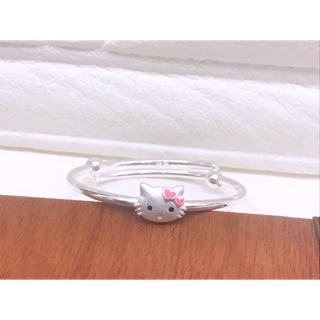 Vòng tay mèo Hello Kitty bạc cho bé gái