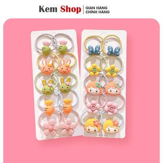 Chun buộc tóc cho bé, dây cột tóc Hàn Quốc 10 chiếc phụ kiện tóc cho bé gái- Kem Shop