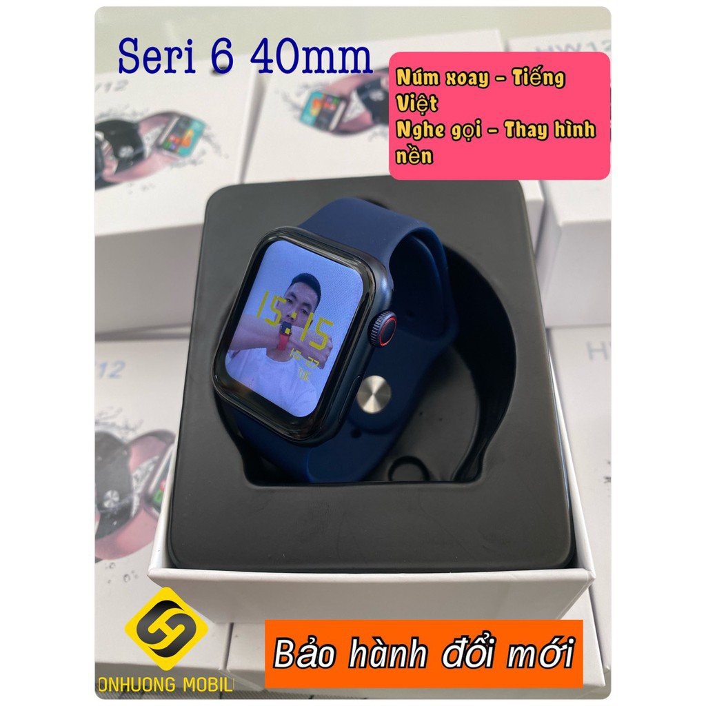 Đồng Hồ Thông Minh HW12 S6 Tiếng Việt Thay ảnh Thay dây Nghe gọi Tràn viền Núm xoay Bluetooth 5.2 40mm