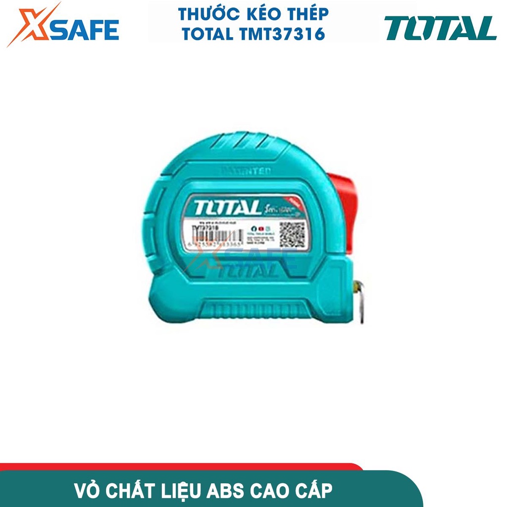 Thước cuộn thép TOTAL 2 phân loại 3mx16mm và 5mx25mm thước cuộn tự động nhựa ABS cứng cáp chống va đập [CHÍNH HÃNG]